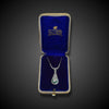 Platina Art Deco collier met diamant en smaragd