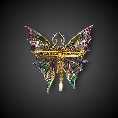 Fantastische antieke vlinderbroche - #2