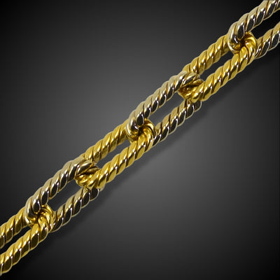 Vintage schakelarmband in twee kleuren goud - #1