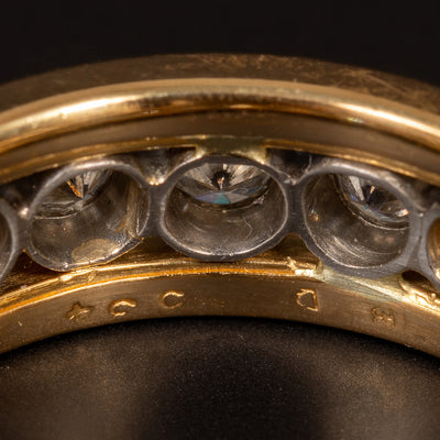 Vintage alliance ring with diamond - #4