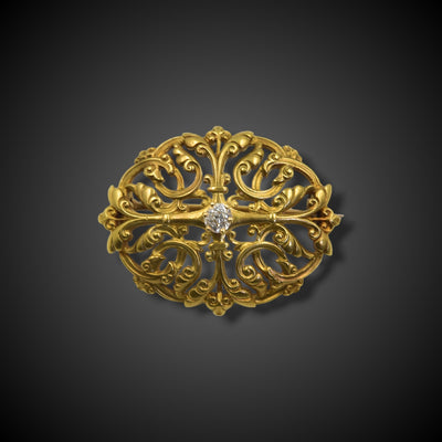 Gouden gothic revival broche van Wièse - #1