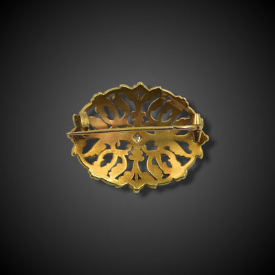Gouden gothic revival broche van Wièse - #2