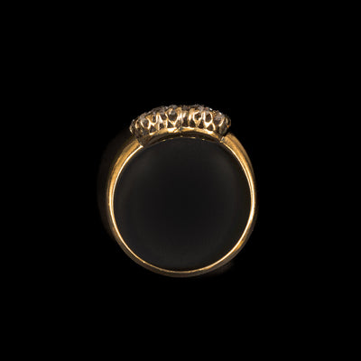 Antieke gouden ring met clusters van diamant - #3