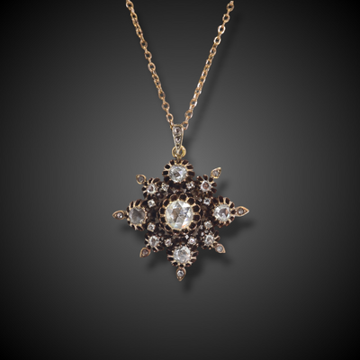Antieke stervormige hanger met diamanten - #1