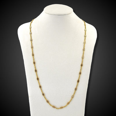 Antiek collier in twee kleuren goud - #1