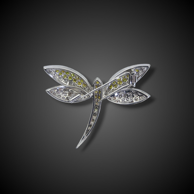 Brooch or pendant in white gold with diamonds - #2