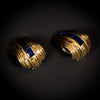 Vintage oorclips met blauwe saffieren