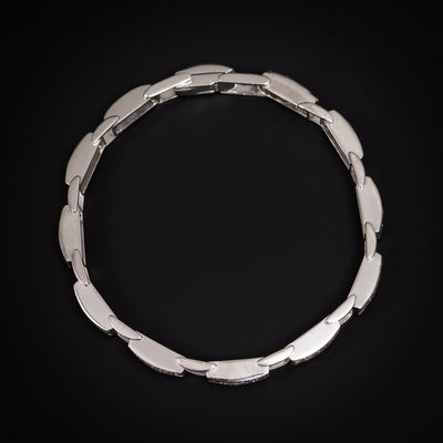 Platina schakelarmband met diamant - #2