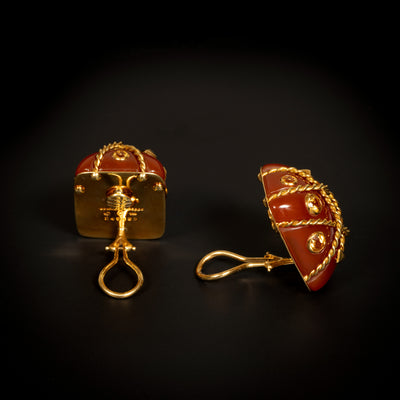 Oorclips met cornalijn en citrien - #4