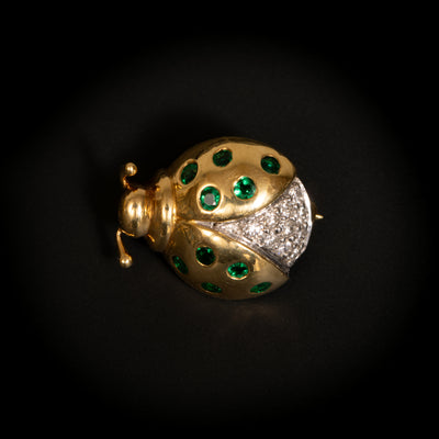 Ladybug brooch with emeralds and diamonds - #4