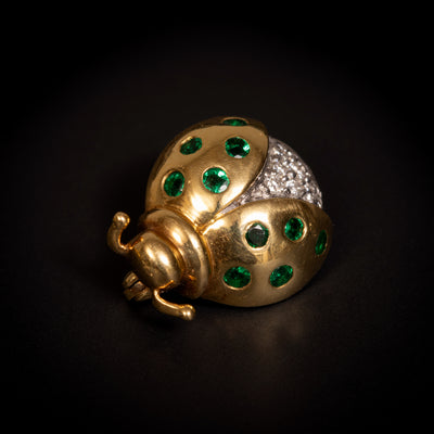 Ladybug brooch with emeralds and diamonds - #1