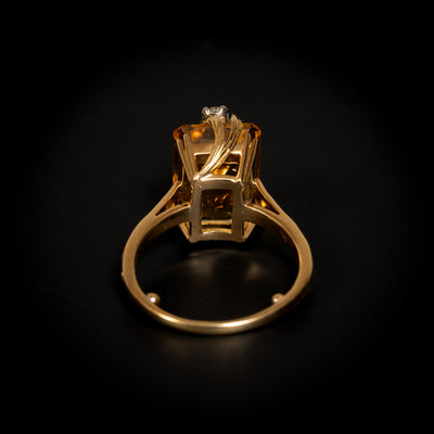 Gouden ring met citrien en diamant - #5
