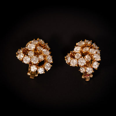 Vintage oorclips met diamant - #1