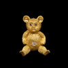 Gouden teddybeer met saffier en diamant