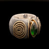 Silver and gold ring with tourmaline