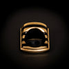 Vintage gouden ring met onyx en diamant