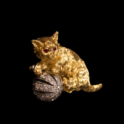 Broche met spelende kat - #4