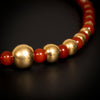 Vintage necklace with gold and cornelian beads - #2