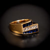 Gouden ring met saffier en diamant