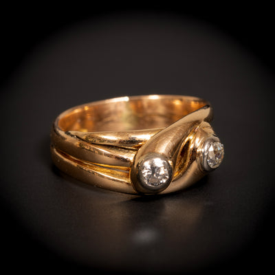 Antieke slangenring met oudslijpsel diamanten - #4