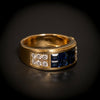 Gouden ring met saffier en diamant