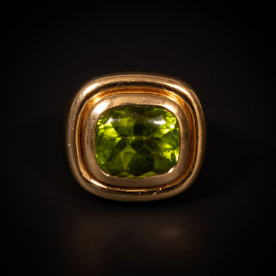 Vintage gouden ring met peridoot - #1