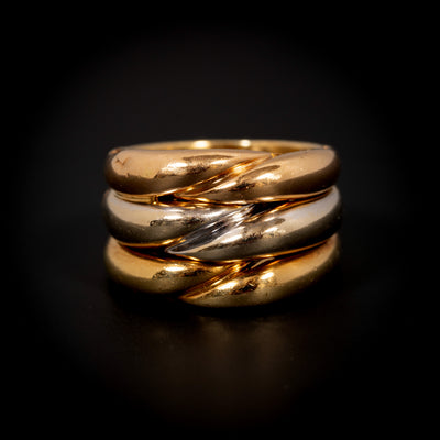 Vintage bandring drie kleuren goud - #1