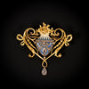 Geëmaillerde Art Nouveau-broche met diamant