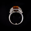 White gold ring with topaz and diamond - #4