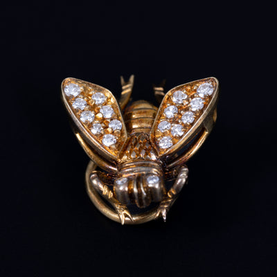 Insect brooch made of 18k gold with diamonds - #4