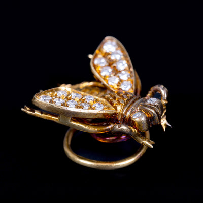 Insect brooch made of 18k gold with diamonds - #3