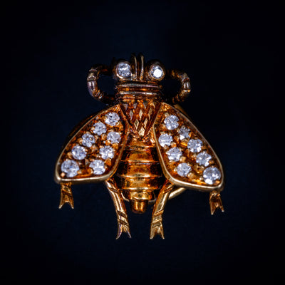 Insect brooch made of 18k gold with diamonds - #2