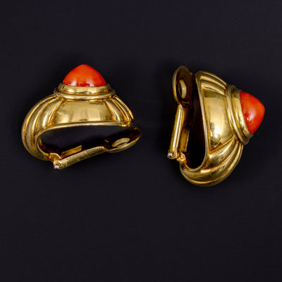 Boucheron oorclips "Jaipur" met koraal - #1