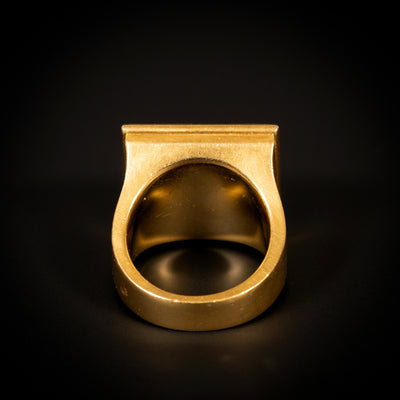 Vintage gouden ring met hout - #4