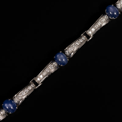 Waslikoff platinum bracelet with diamond and star sapphire - #1
