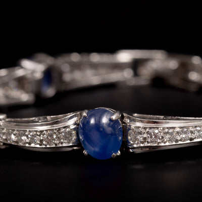 Waslikoff platinum bracelet with diamond and star sapphire - #3