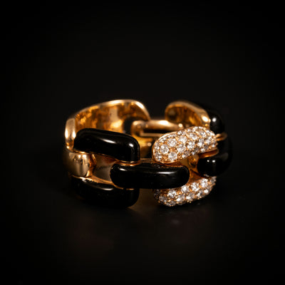 Gold, enamel and diamond ring - #3