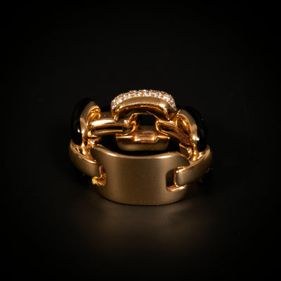 Gold, enamel and diamond ring - #4