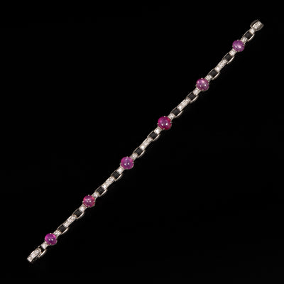 McTigue platinum bracelet with star ruby and diamonds - #3
