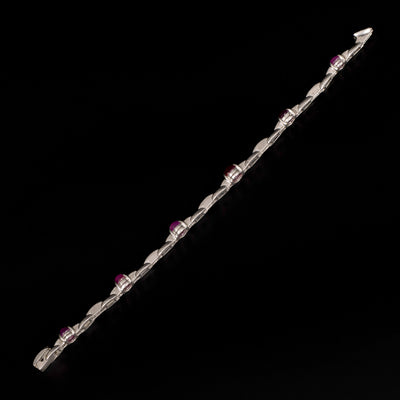 McTigue platinum bracelet with star ruby and diamonds - #4