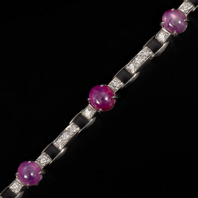 McTigue platinum bracelet with star ruby and diamonds - #2