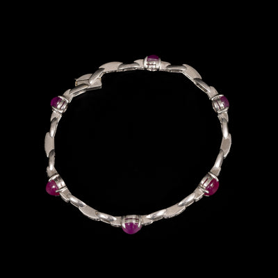 McTigue platinum bracelet with star ruby and diamonds - #5