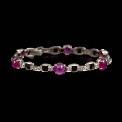 McTigue platinum bracelet with star ruby and diamonds - #1