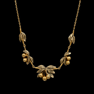 Art Nouveau necklace with cherries - #1