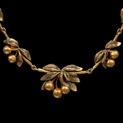 Art Nouveau necklace with cherries - #2