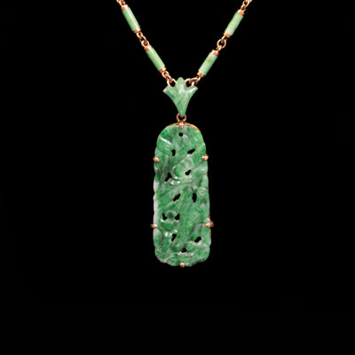 Collier met jade en groen email - #4