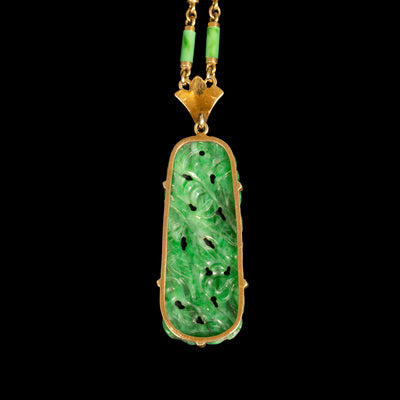 Collier met jade en groen email - #3