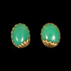 Vintage gouden oorbellen met chrysopraas
