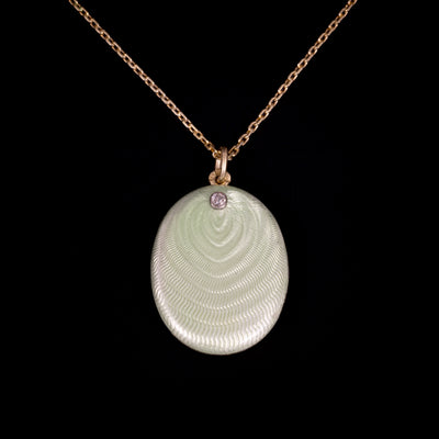 Russian medallion with green translucid enamel - #5