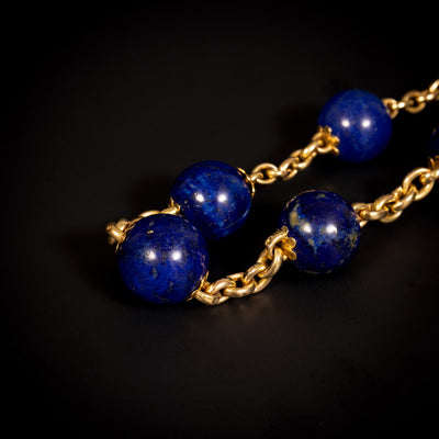 Antiek gouden collier met lapis lazuli - #2